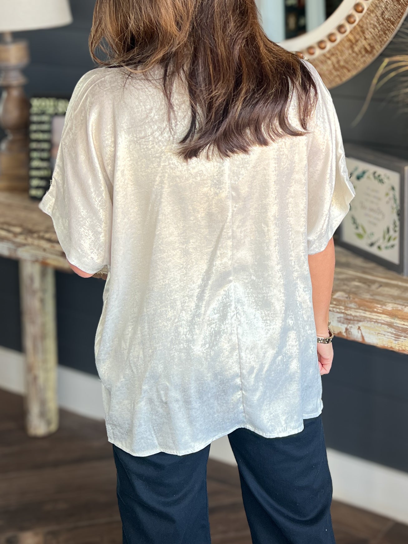Ellie Metallic Top