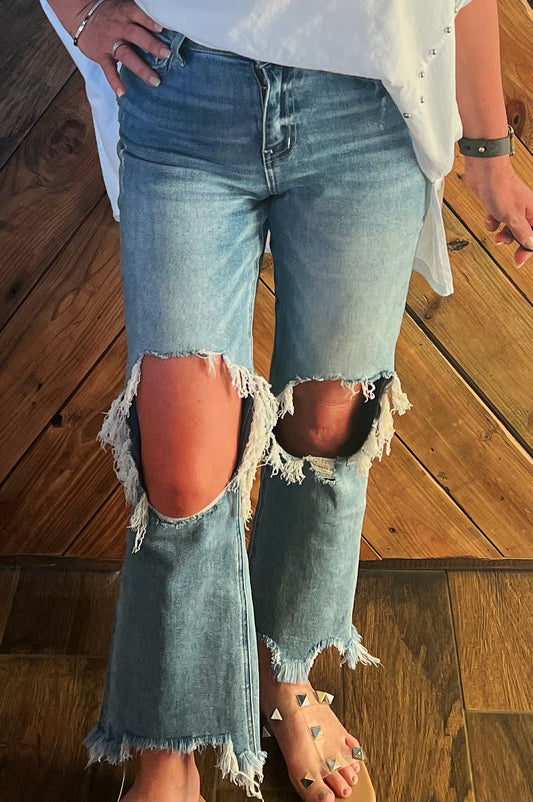 Distressed Crop Jean