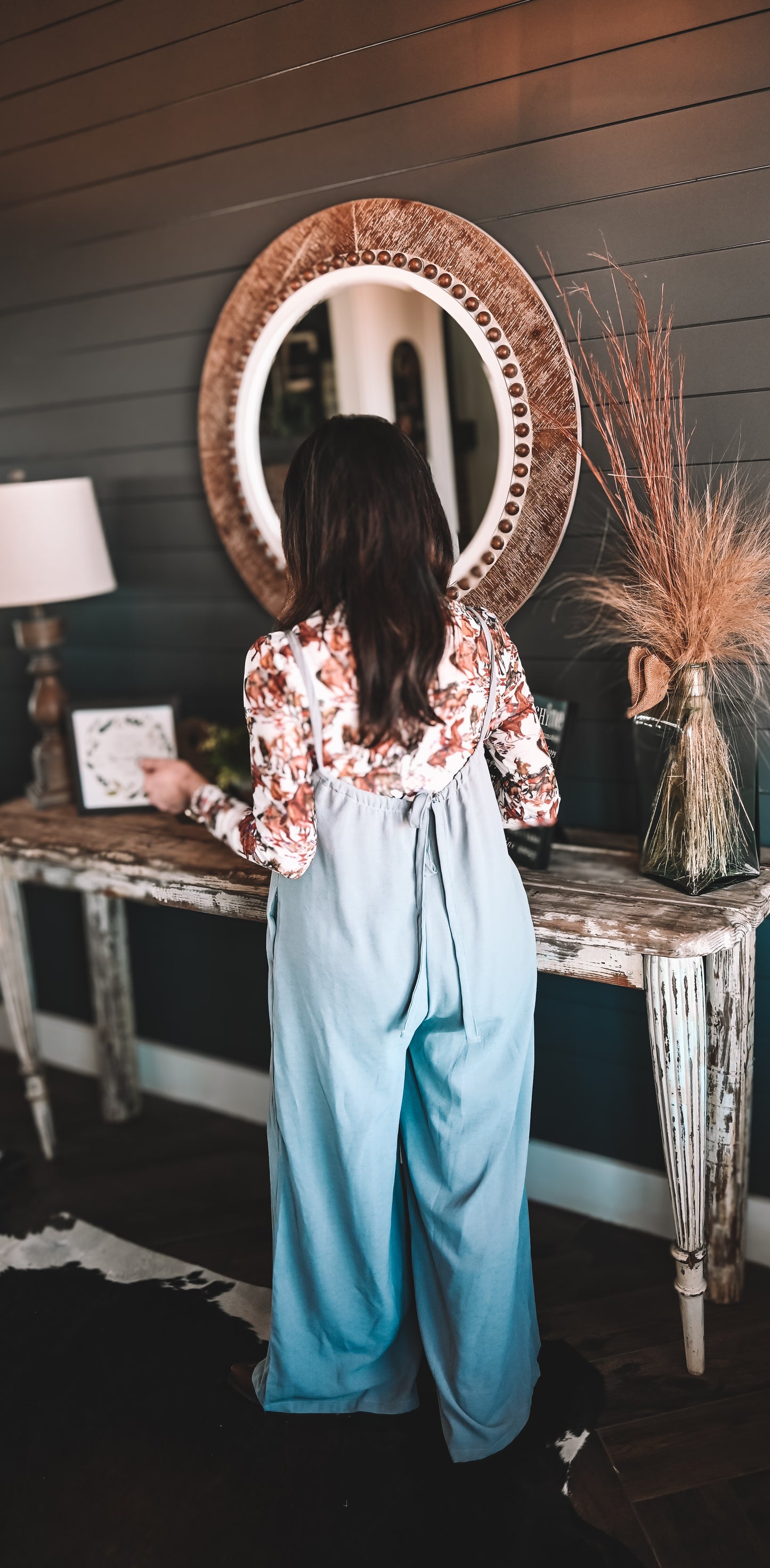 Gray Wide Leg Overall