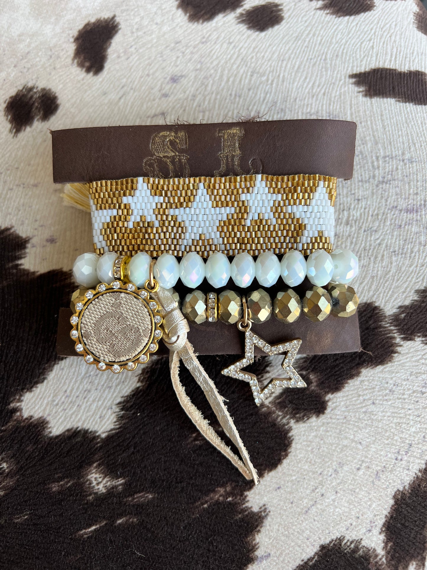 Gold Star Upcycled Gucci Bracelet