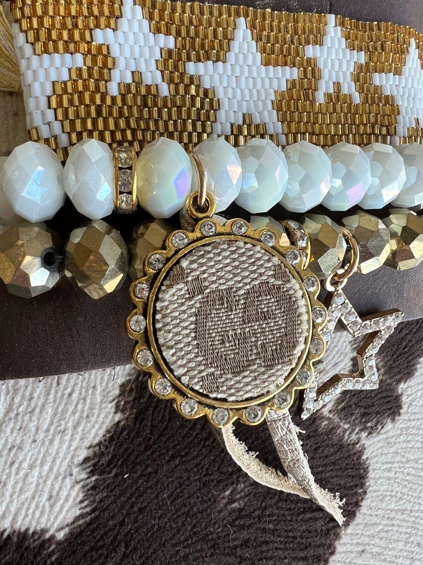 Gold Star Upcycled Gucci Bracelet