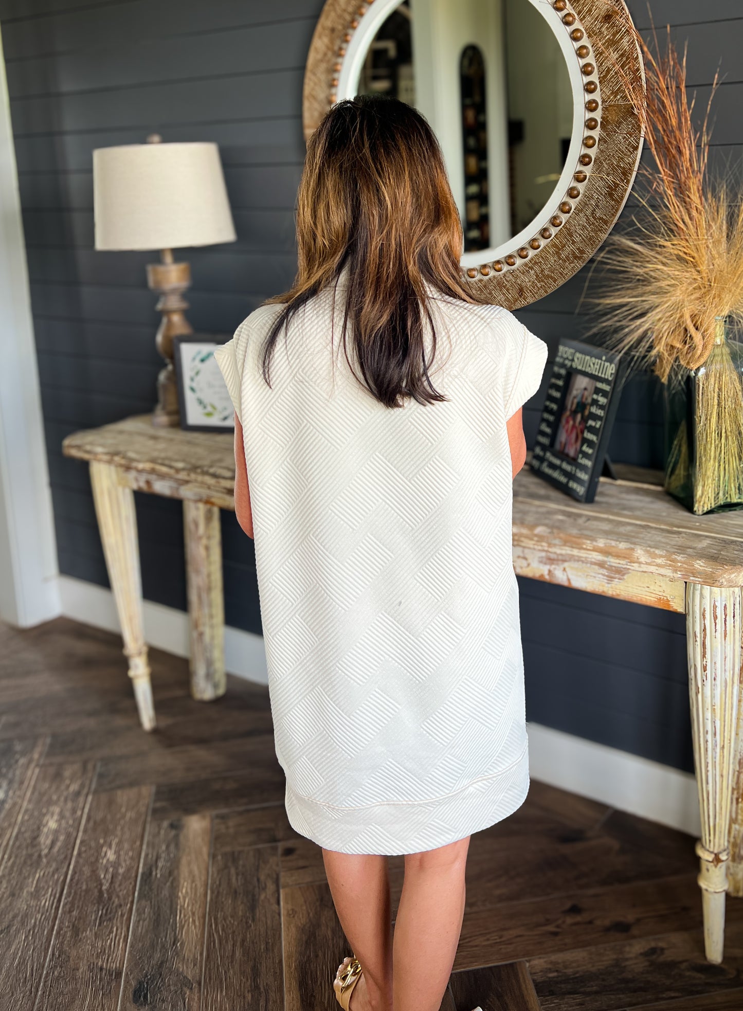 Josie Cream Textured Dress