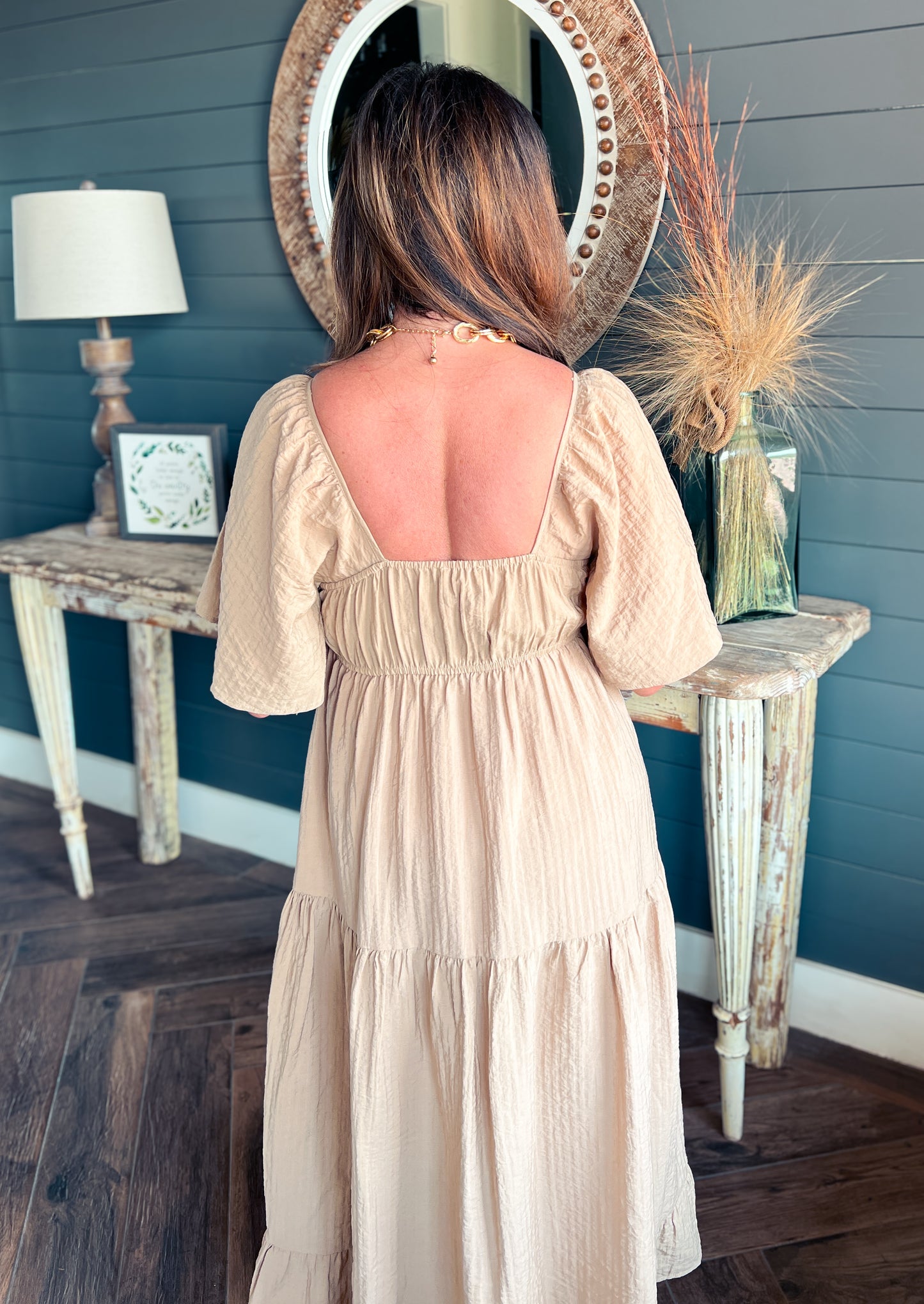 Juliette Taupe Tiered Dress