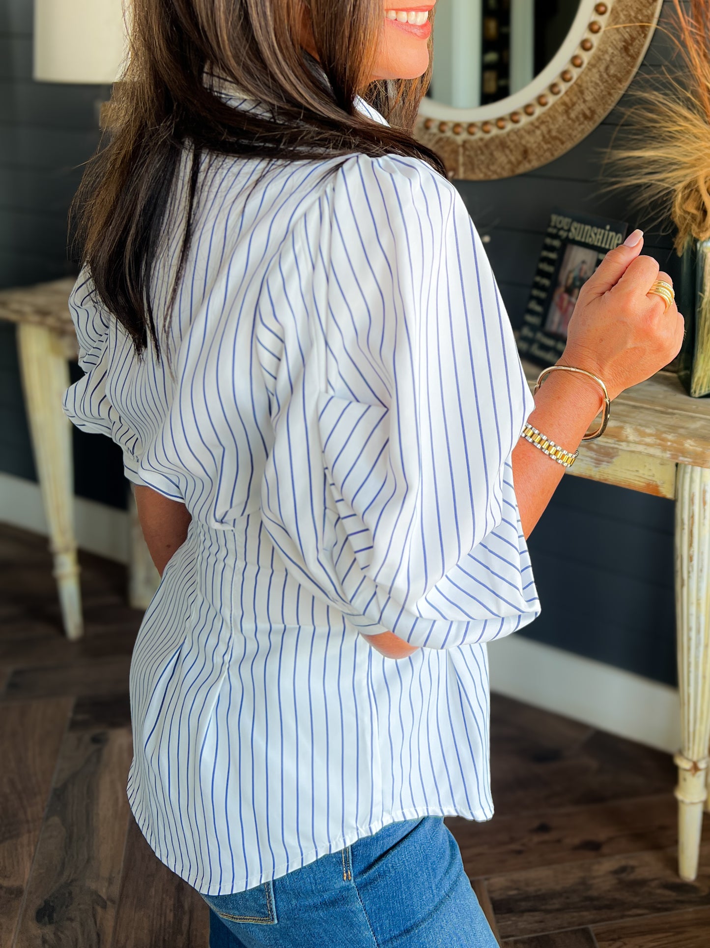 Brooke Pinstriped Top