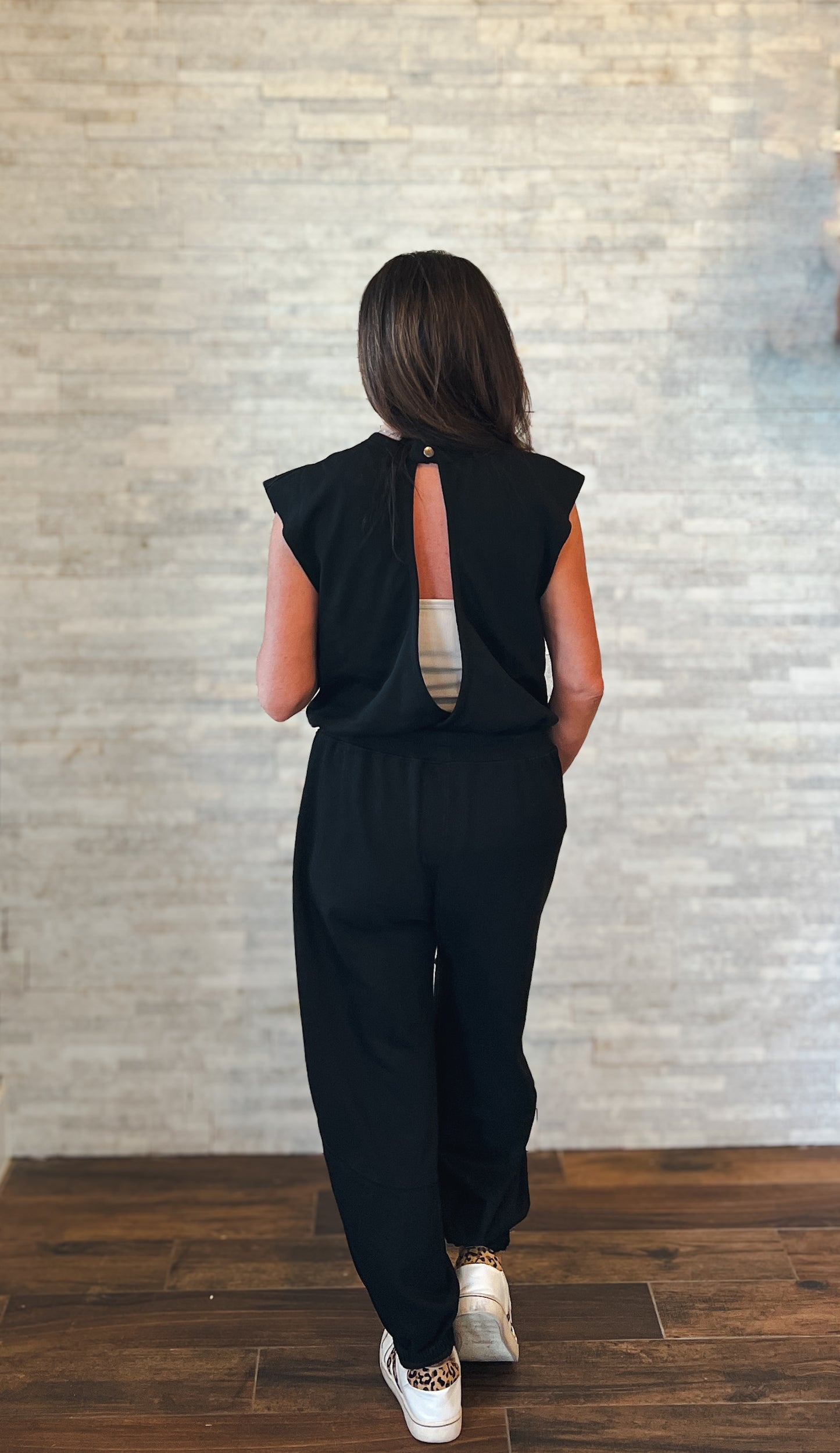 Gretchen Black Jogger Jumpsuit