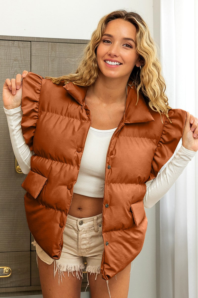 Frisco Ruffled Puffer Vest