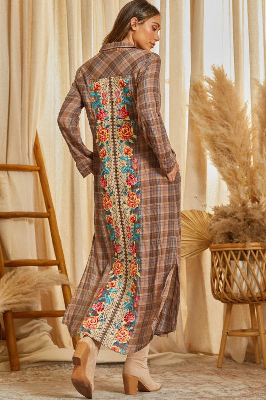 Luckenbach Mocha Embroidered Duster