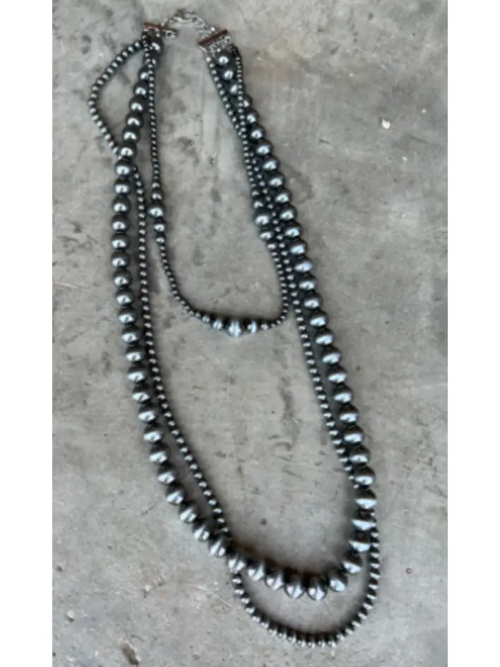 Navajo Pearl Layered Necklace (faux)