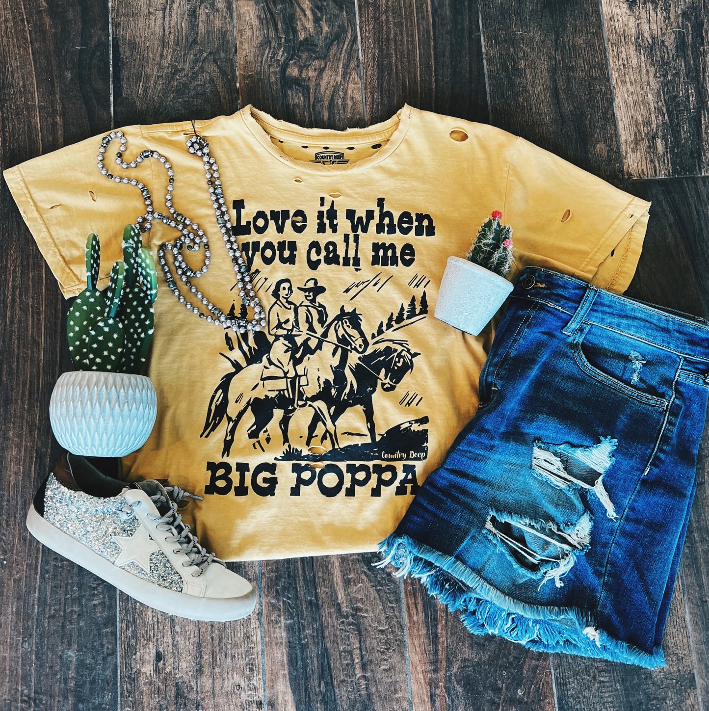 Love it when you call me Big Poppa Distressed Tee