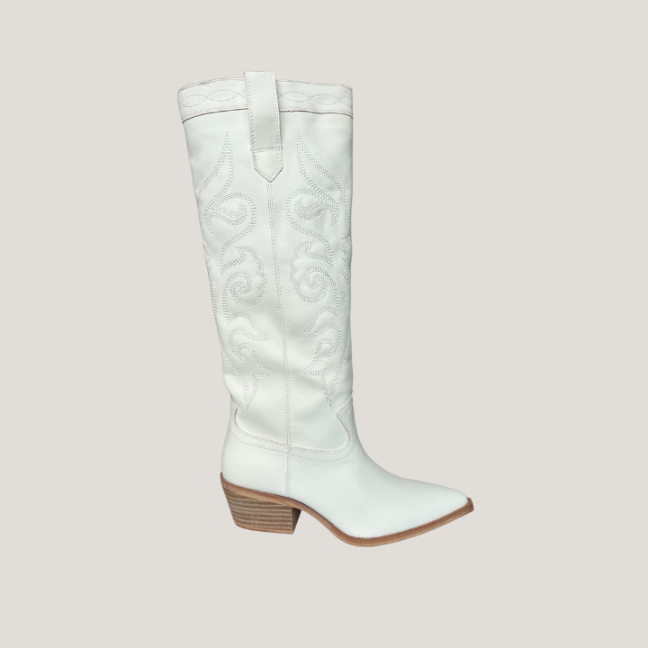 Zaire White Tall Boot