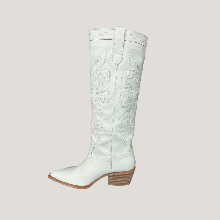 Zaire White Tall Boot