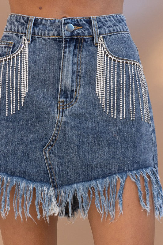 Bling Denim Skirt